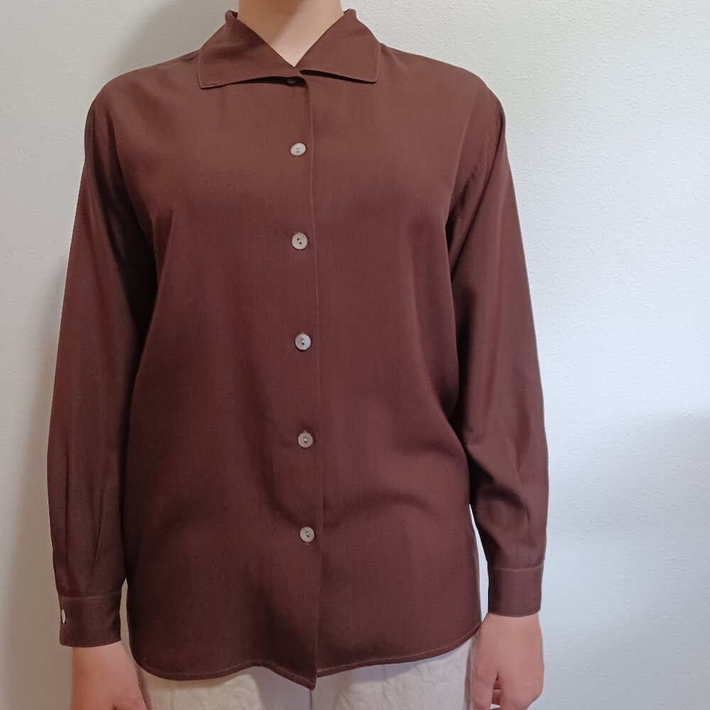 Preview Collection Nordstrom 100% Silk Button-down Shirt